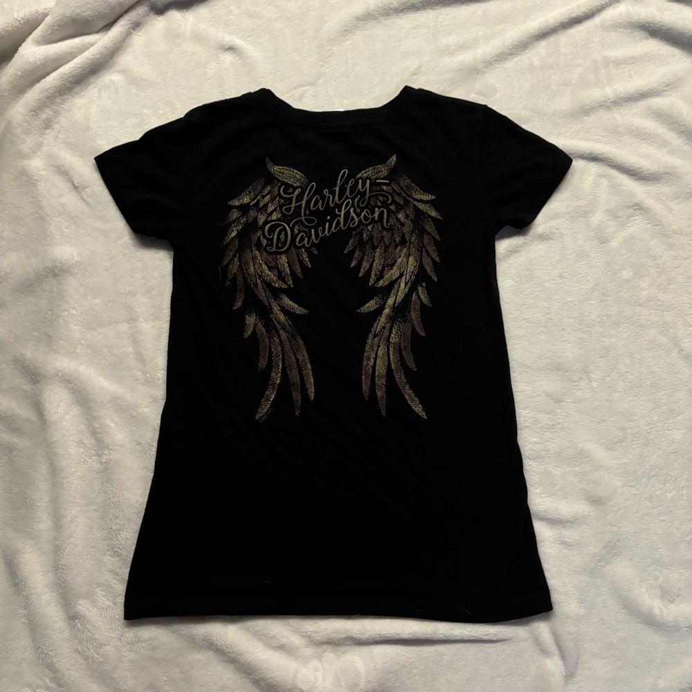 Harley Davidson Women’s short sleeve angel wings